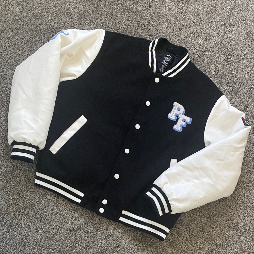 *Phat Farm x Forever 21 Black and White Varsity Jacket